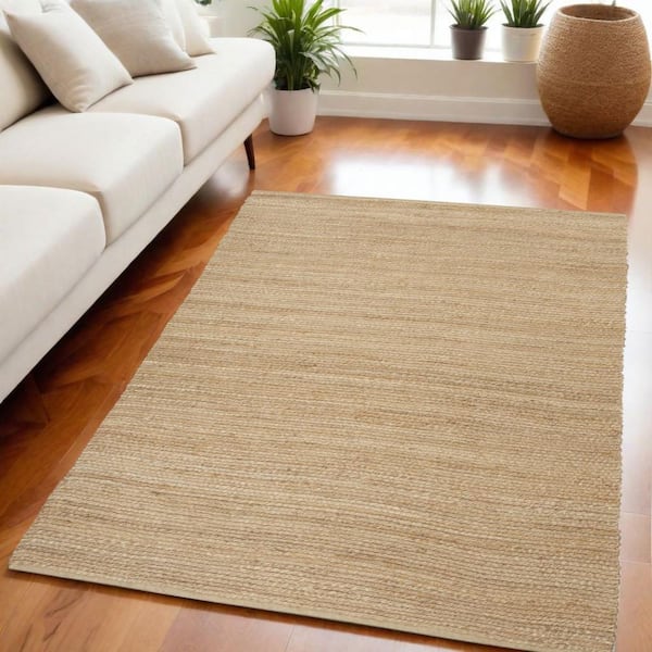 5 ft. x 7 ft. Natural Jute Flatweave Handmade Area Rug