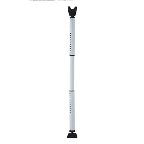 45 in. Adjustable Heavy-Duty White 2-in-1 Door Security Bar, Anti-Force Jammer and Sliding Door Stopper