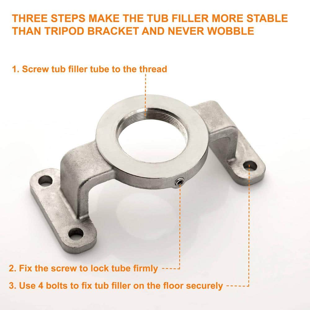 Brushed Nickel Double Handle Freestanding Tub Faucet with Hand Shower