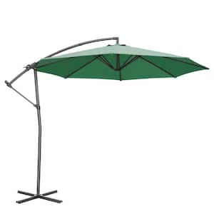 10 ft. Cantilever Umbrella, Large Hanging Market Patio Umbrella in Green