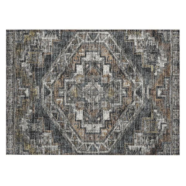 Chantille Machine Washable Indoor/Outdoor Abstract ACN2794 Black 3 ft. x 4 ft. Area Rug