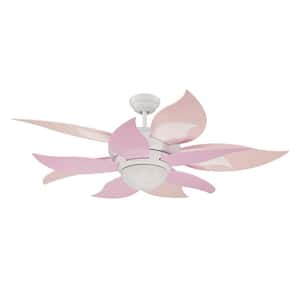 Bloom 52 in Indoor Dual Mount White Finish Ceiling Fan with Integrated LED Light Kit, Remote and Wall Control Included