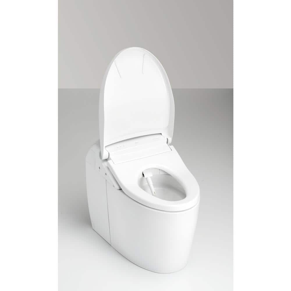 High Efficiency White Ceramic Dual Flush Elongated Toilet with Bidet