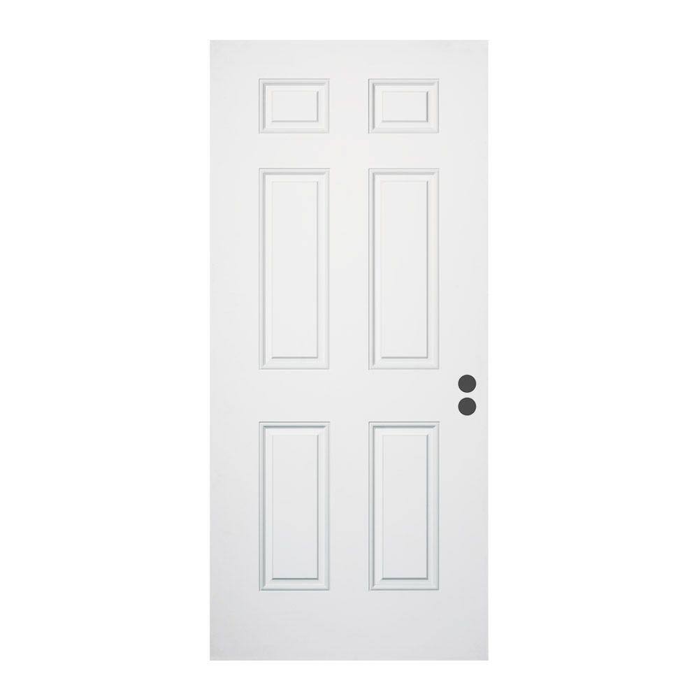 JELDWEN 36 in. x 79 in. 6Panel Primed Fiberglass Front Door Slab