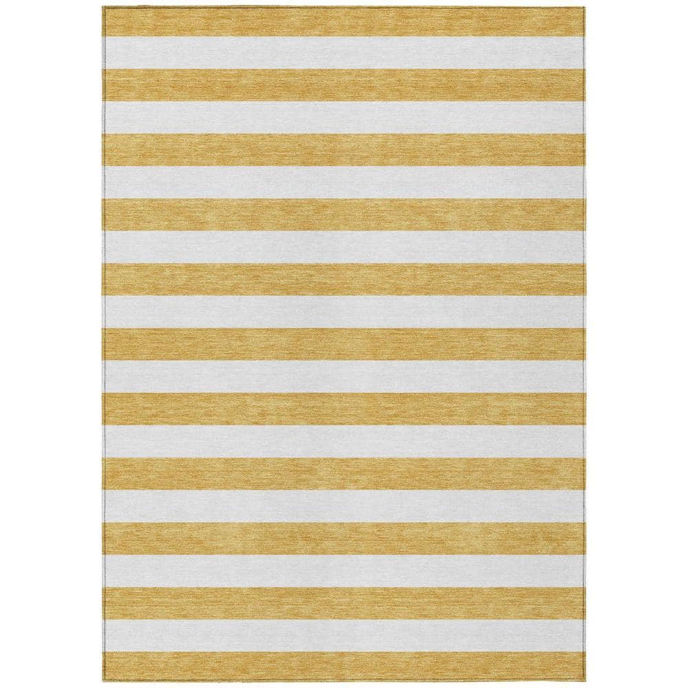 Gold 10 ft. x 14 ft. Woven Striped Polyester Rectangle Indoor/Outdoor Area Rug price history on PriceWatchPro