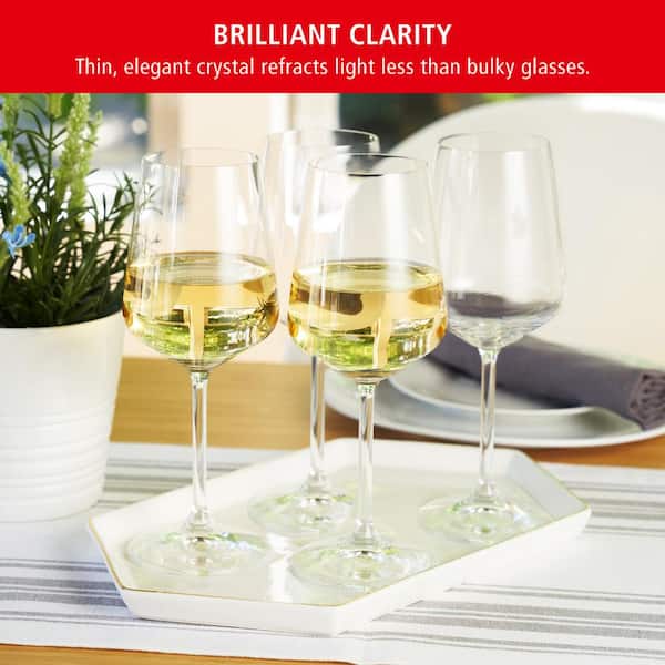 Set Of 4 Wine Glasses Long Thin Stemmed Clear Glass