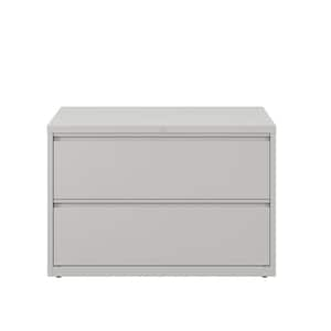 42 in. W 2-Drawer Light Gray Metal Lateral File Cabinet for Home and Office, Holds Letter, Legal and A4 Hanging Folders