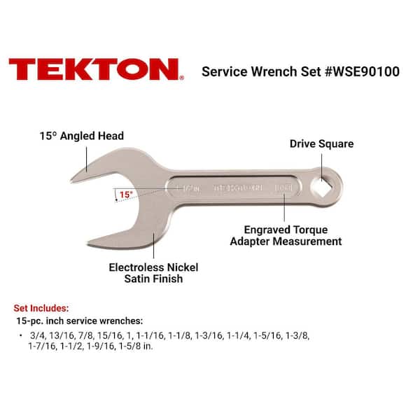 3/4-1-5/8 in. Service Wrench Set (15-Piece)