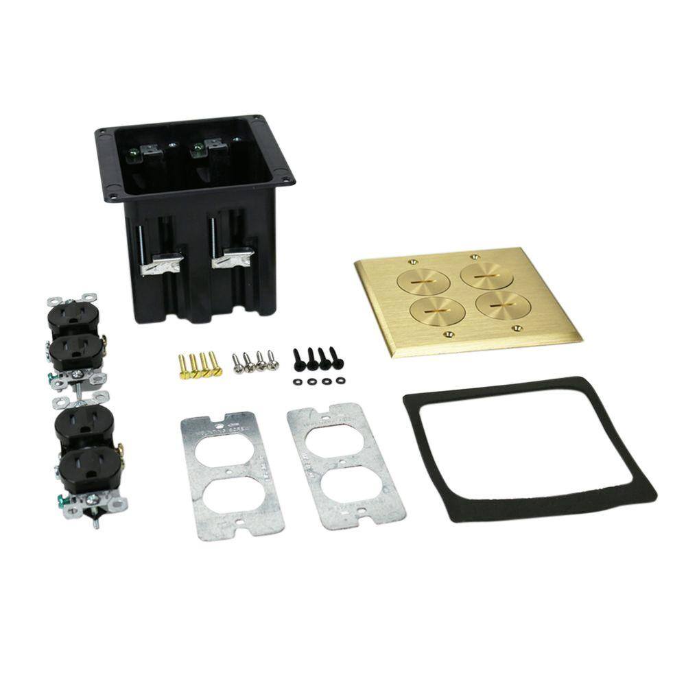 Wiremold WMFB Series 1/2 in. 15 Amp Rectangular Cover 4-Outlet Residential AC Floor Box, Brass Cover price history on PriceWatchPro