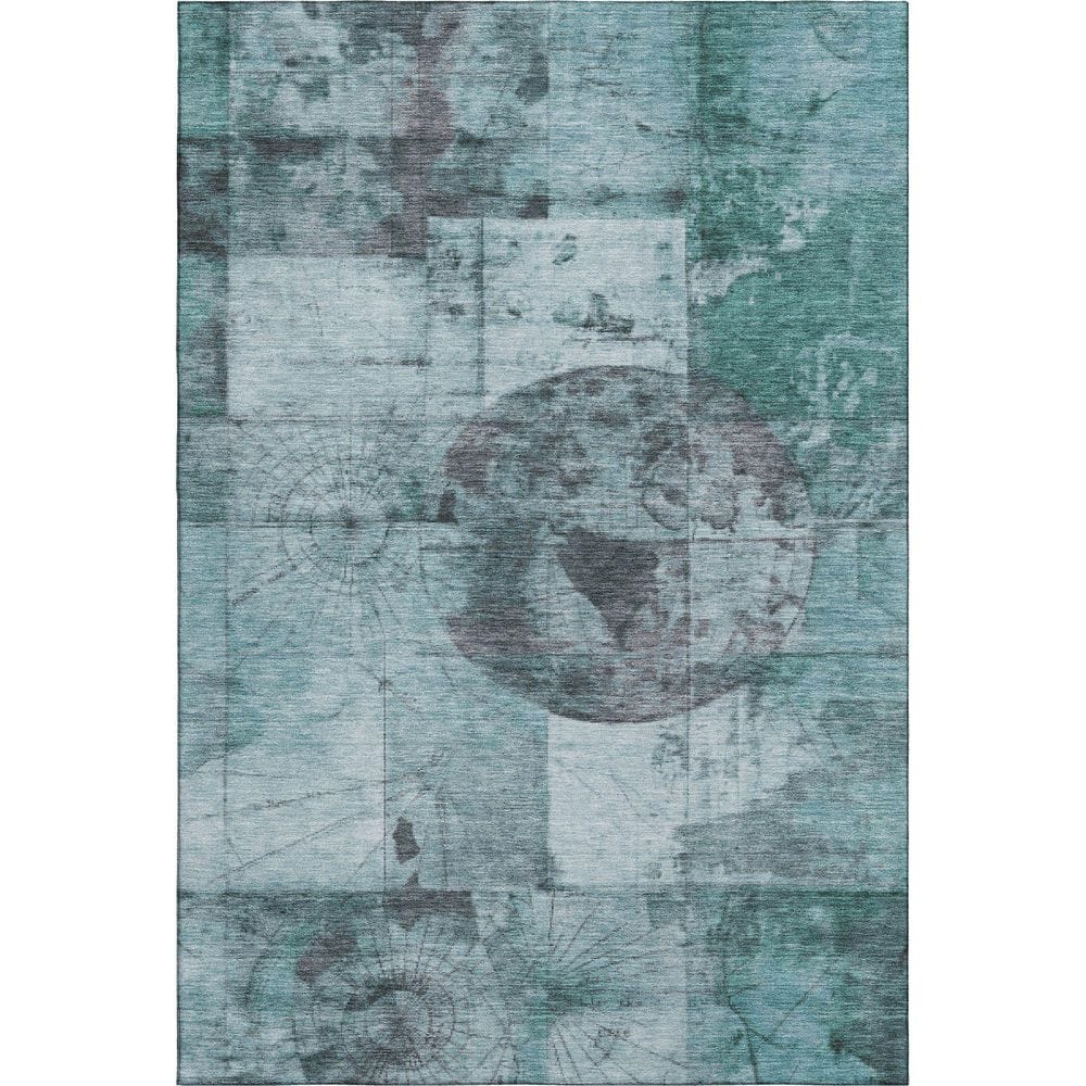 Mayfield Premium Machine Washable Abstract AMF1905 Teal 3 ft. x 4 ft. Area Rug price history on PriceWatchPro