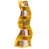 BYBLIGHT Eulas 69.8 in. Tall Yellow Wood 5-Shelf Standard Bookcase Corner Bookshelf with Storage Shelf and Curvy Shape BB-J0489XZHY