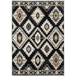 Gracie Charcoal/Ivory 6 ft. x 9 ft. Southwest Area Rug
