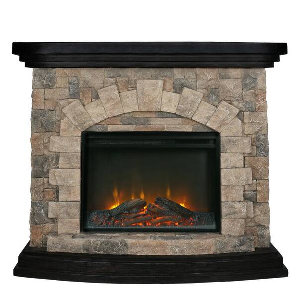 In Insert Retro Stone Pattern 45, Electric Fireplace Heater Insert Home Depot