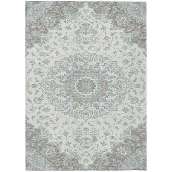 Chantille Machine Washable Indoor/Outdoor Abstract ACN2543 Ivory 10 ft. x 14 ft. Area Rug