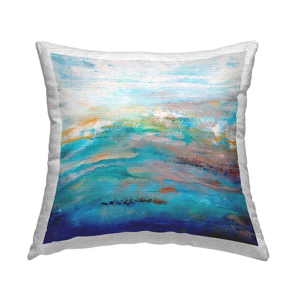 Stupell Industries Maritime Blue Abstraction Outdoor Printed Throw Pillow by Hilary Winfield