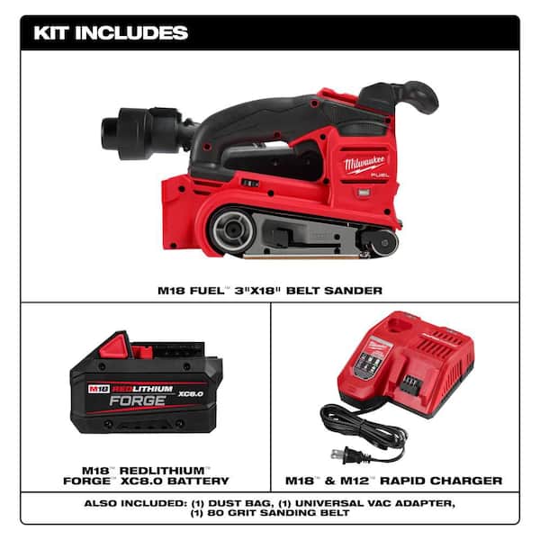 M18 FUEL 18-Volt Lith-Ion Cordless Belt Sander w/ FORGE 8. 0Ah Battery & Charger