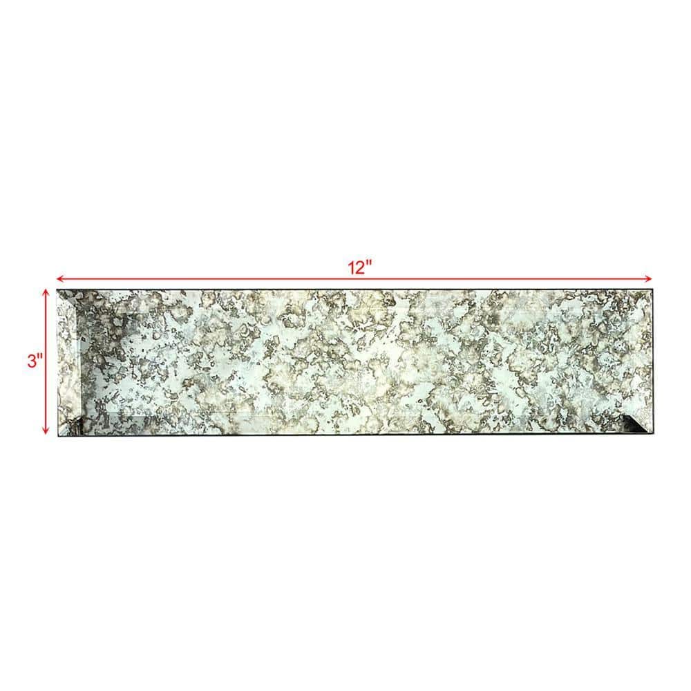 Soulscrafts Peel And Stick Beveled Antique Mirror Subway Tiles – 3x10 Inch, 24 Pcs (5 Sq Ft) For Kitchen Backsplash, Bathroom Wall