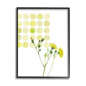 Dandelion Abstract Floral Painting By Verbrugge Watercolor Framed Print Abstract Texturized Art 24 in. x 30 in.