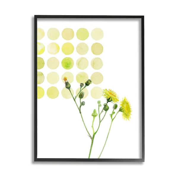 Stupell Industries Dandelion Abstract Floral Painting By Verbrugge Watercolor Framed Print Abstract Texturized Art 24 in. x 30 in.