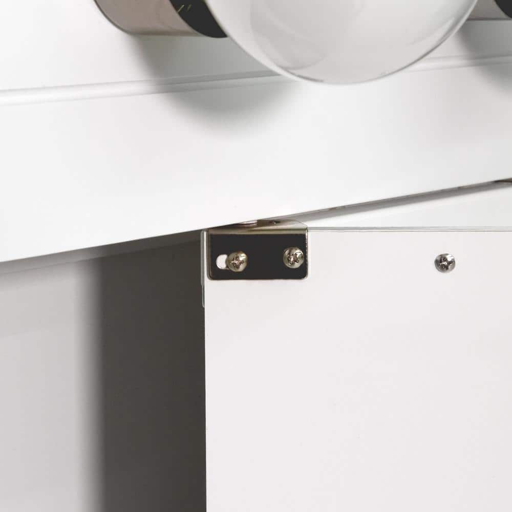 Concord 24-Inch White Gloss Wood Medicine Cabinet with Mirror and Lights