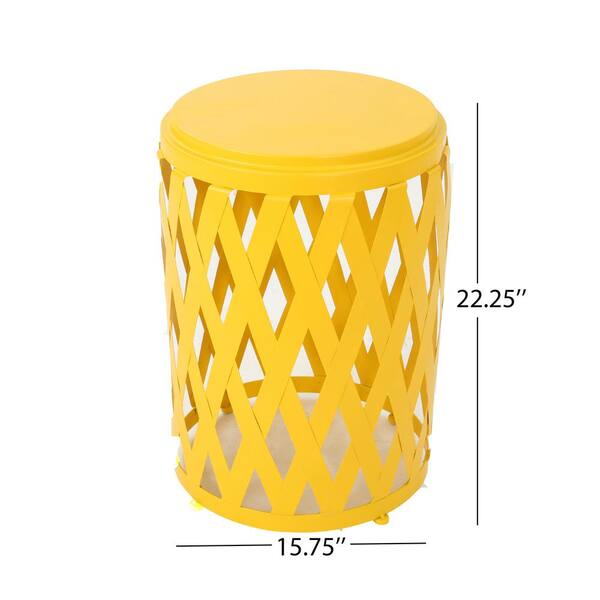 yellow outdoor end table