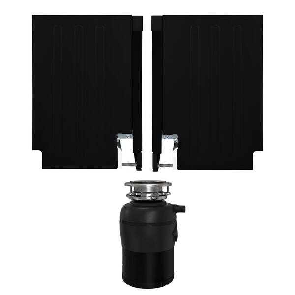 18 in. Standard Built-in Dishwasher with 10-place QUIET 110V E-Star ADA plus 3/4 HP Garbage Disposer in Black