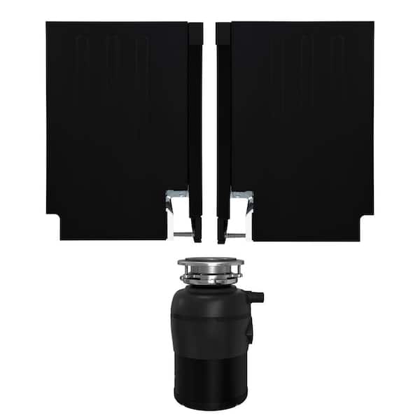 18 in. Standard Built-in Dishwasher with 10-place QUIET 110V E-Star ADA plus 3/4 HP Garbage Disposer in Black