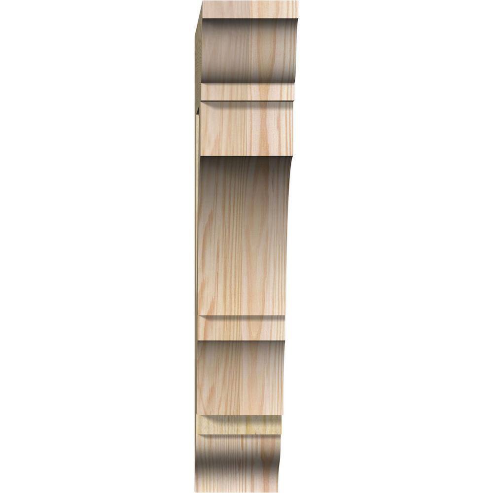 Douglas Fir Rough Sawn Traditional Wood Corbel, 18" x 22"