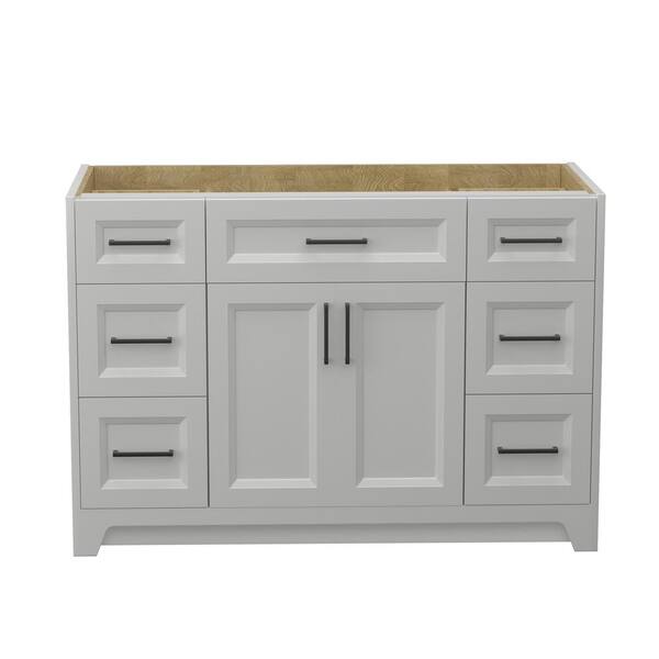 Getpro 48 in. W x 21.5 in. D x 33.5 in. H Bath Vanity Cabinet without Top Bathroom Vanities Cabinet in Light Gray
