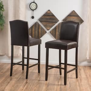 Markson 45 in. Brown Cushioned Bar Stool (Set of 2)