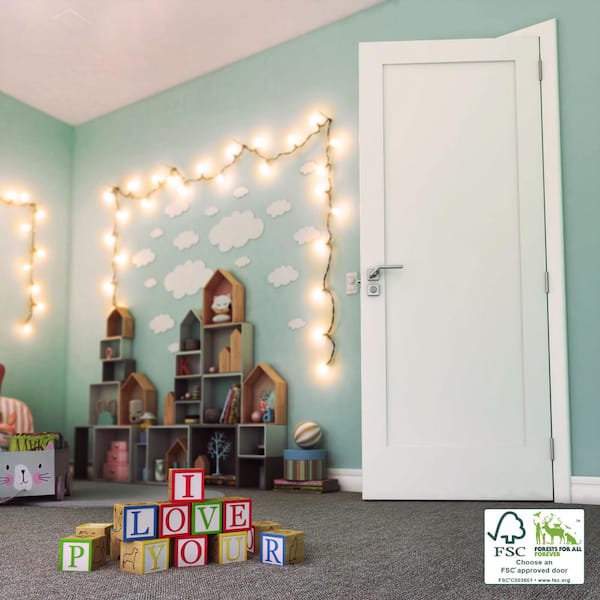 eightdoors 30 in. x 80 in. x 1-3/8 in. Shaker White Primed 1 eightdoors 30 in. x 80 in. x 1-3/8 in. Shaker White Primed 1