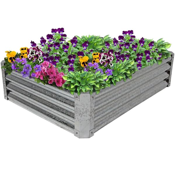 48 in. Rectangle Raised Galvanized Steel Garden Bed