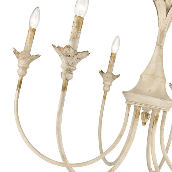 Golden Lighting - Lillianne 6- -Light Antique Ivory Chandelier
