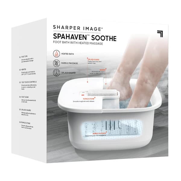 Sharper Image SpaHaven Heated Foot Bath Massager with LED Display - White