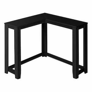 35.5 in. Black Rectangle L Shaped Particle Board Console Table