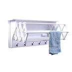 36 in. White Wall Retractable Accordion Drying Rack