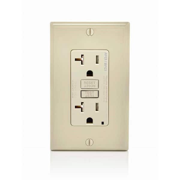 20 Amp 125-Volt Duplex Self-Test SmartlockPro Tamper Resistant AFCI/GFCI Dual Function Outlet, Light Almond AGTR2-T