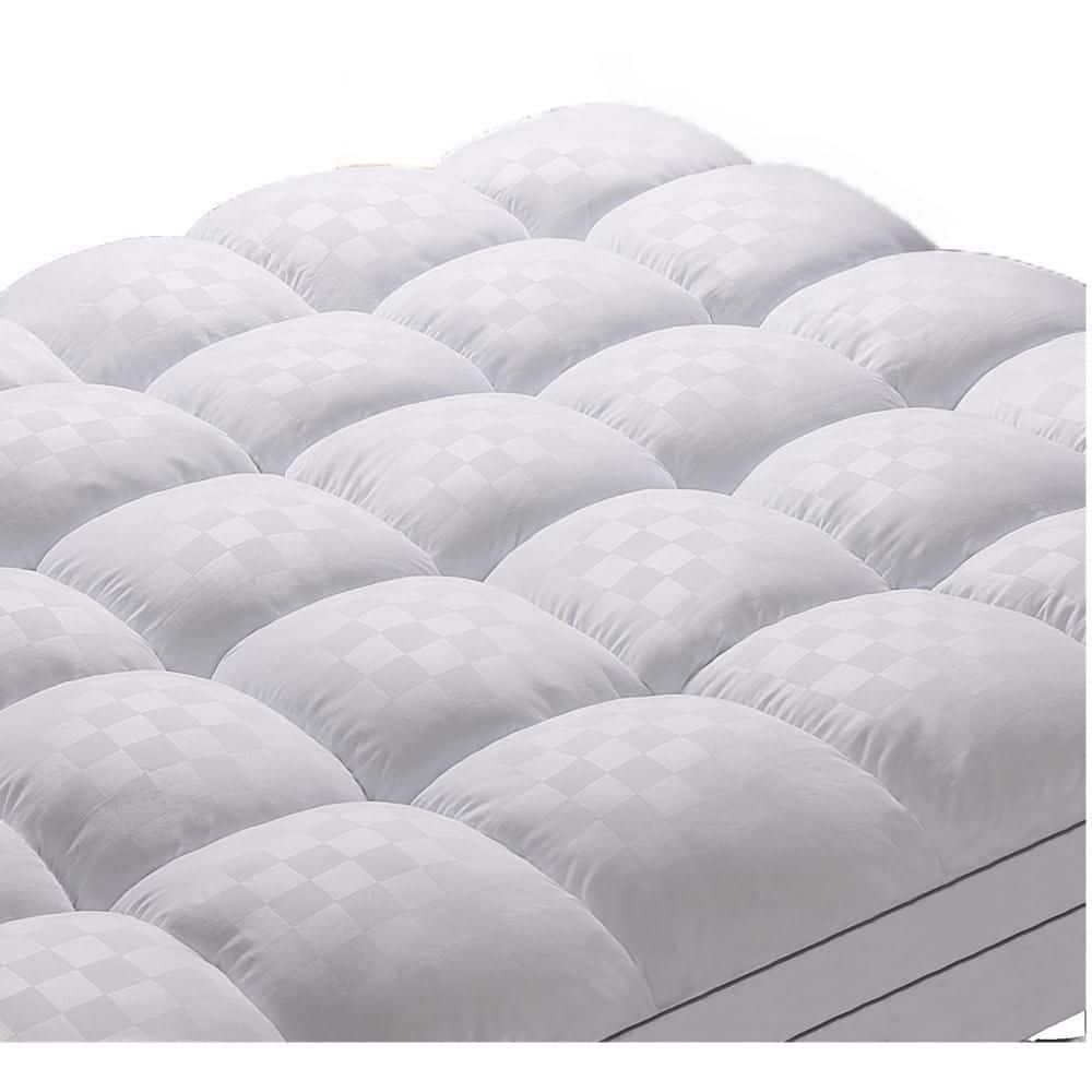 21 in. Deep Pocket White Queen Polyester Mattress Topper, Cooling Mattress 