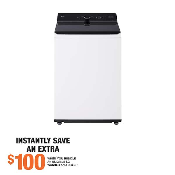 Lg 53 Cu Ft Smart Top Load Washer In Alpine White With Agitator Easy Unload And Turbowash3d 3431