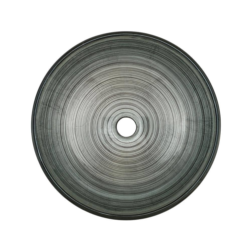 Cascade Smoky Grey 16.5" Glass Vessel Sink with Waterfall Faucet