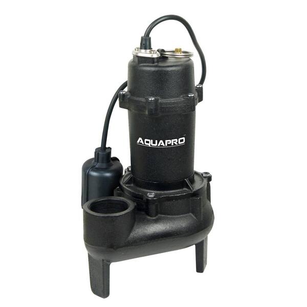 AquaPro 1/2 HP Submersible Sewage Pump with Piggyback Tether Float Switch