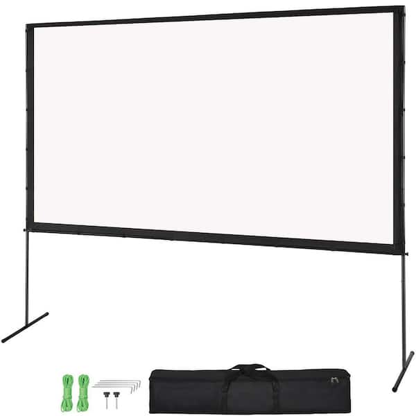 120 in. 16:9 4K 1080 HD Outdoor Projector Movie Screen with Flat Feet Stand for Home Theater Cinema Backyard Movie Night