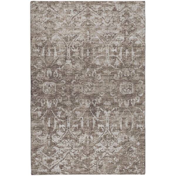 Dream Shag Premium Machine Washable Abstract ADS40 Brown 10 ft. x 14 ft. Area Rug
