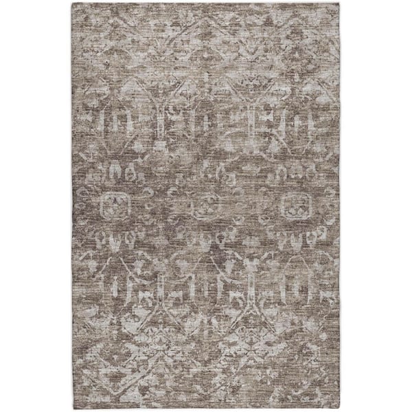 Dream Shag Premium Machine Washable Abstract ADS40 Brown 9 ft. x 12 ft. Area Rug