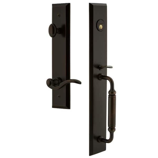 Grandeur Fifth Avenue Timeless Bronze 1-Piece Door Handleset with C Grip and Bellagio Lever - Left Handed