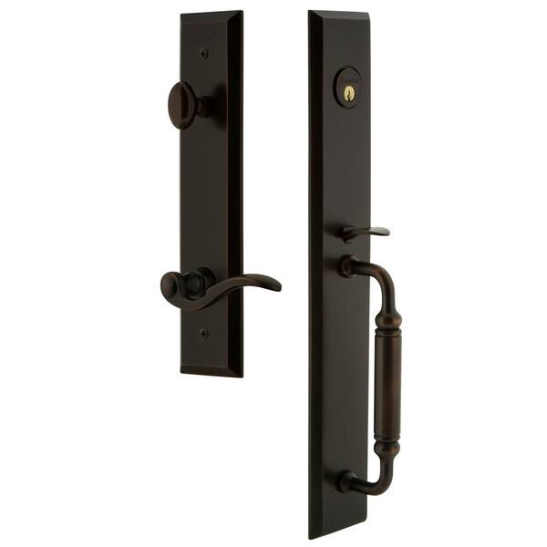 Grandeur Fifth Avenue Timeless Bronze 1-Piece Door Handleset with C Grip and Bellagio Lever - Left Handed