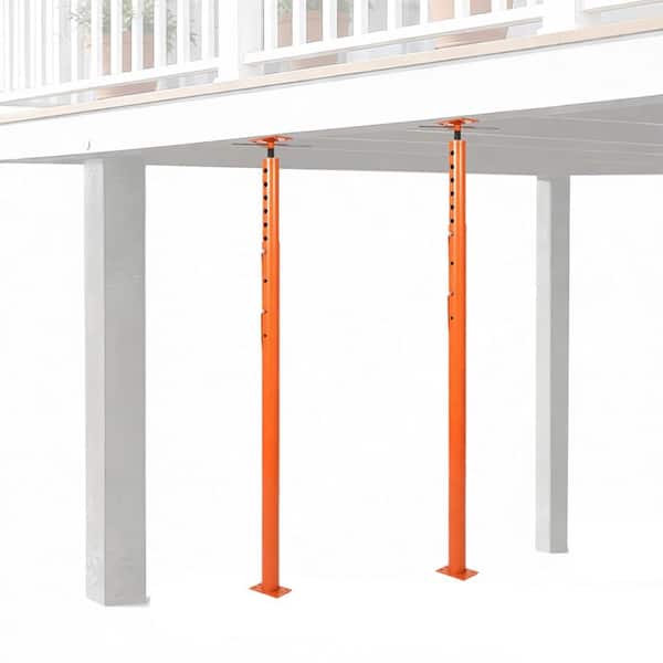 Heavy Duty Adjustable Steel Jack Posts 2 Pack 18,000 lbs Capacity Telescopic Floor Support 56-100in Orange Red