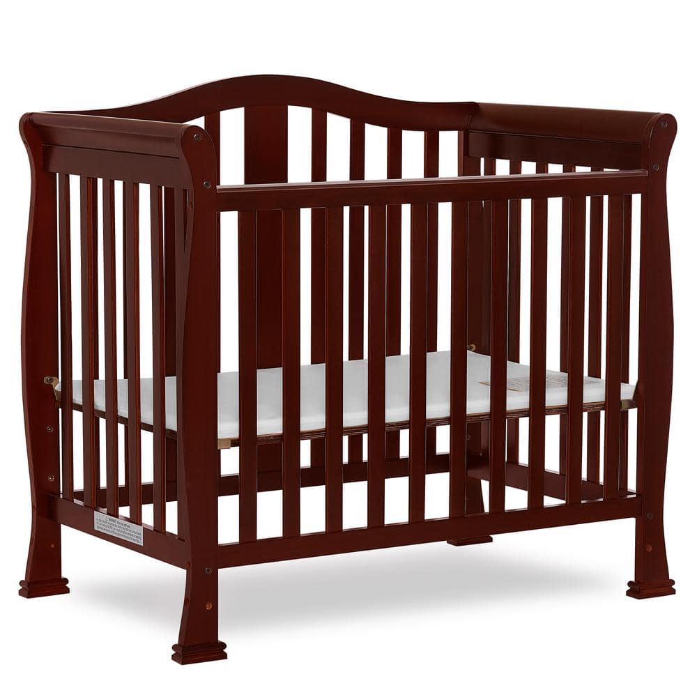Espresso 4-in-1 Convertible Mini Crib with Mattress Pad