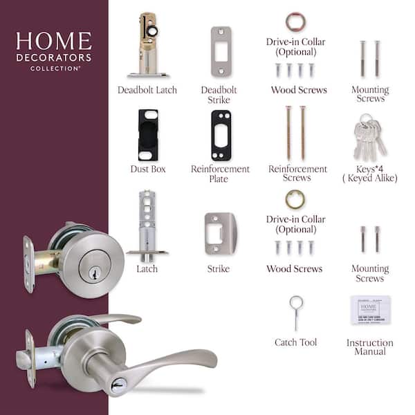 Home Decorators Collection Primrose Satin Nickel Keyed Entry Door