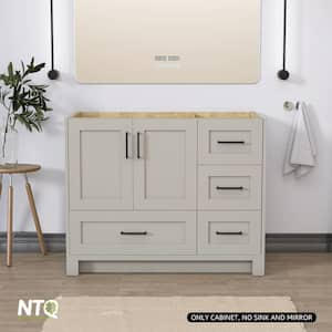 42 in. W x 21.5 in. D x 33.5 in. H Bath Vanity Cabinet without Top Solid Wood Bathroom Vanity Base in Light Gray